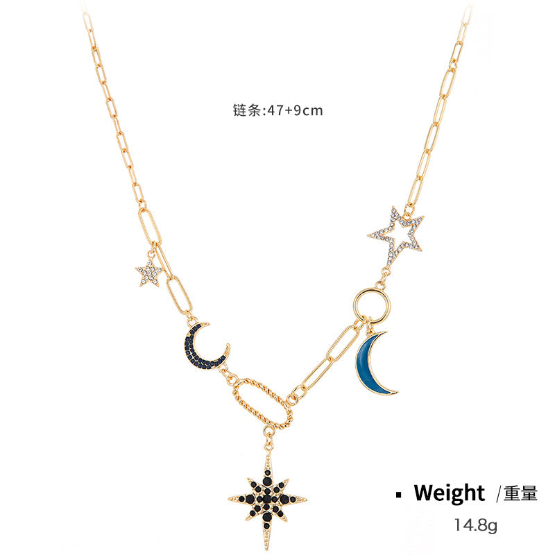 Wholesale Coin Inlaid Diamond Relief Alloy Necklaces